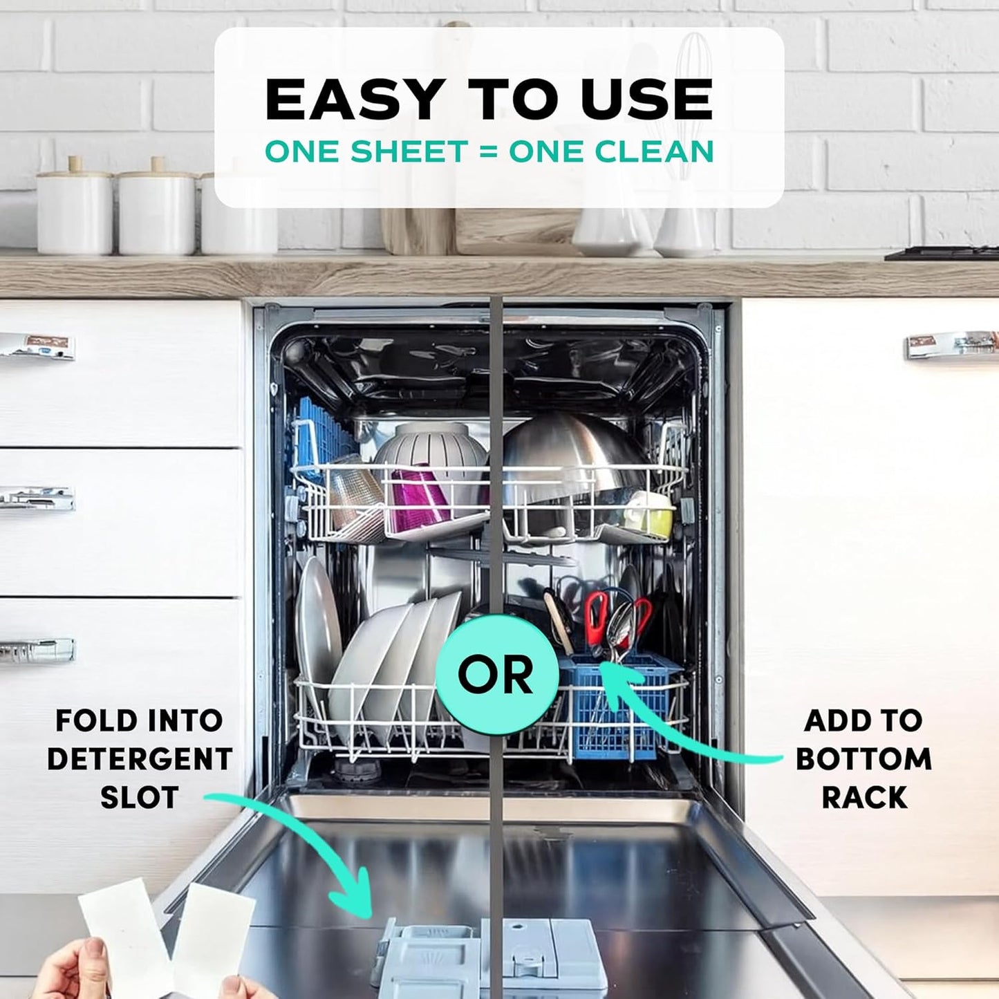 Zero Trace Dishwasher Detergent Eco-Friendly Sheets for Dish Washing - Plant Powered Technology - Lemon Scent - 60 Loads
