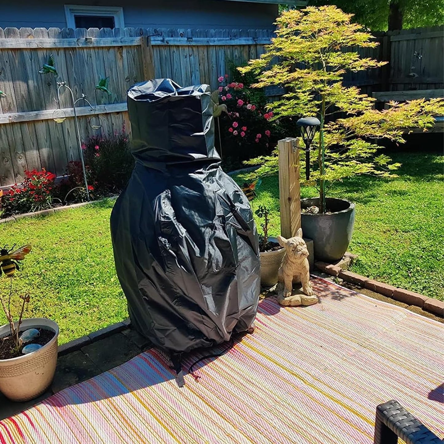 SIRUITON Patio Chiminea Cover - Durable, Weather-Proof Chimineas Fire Pit Cover , Heavy Duty 420D Oxford Water-Resistant chiminea outdoor fireplace Covers
