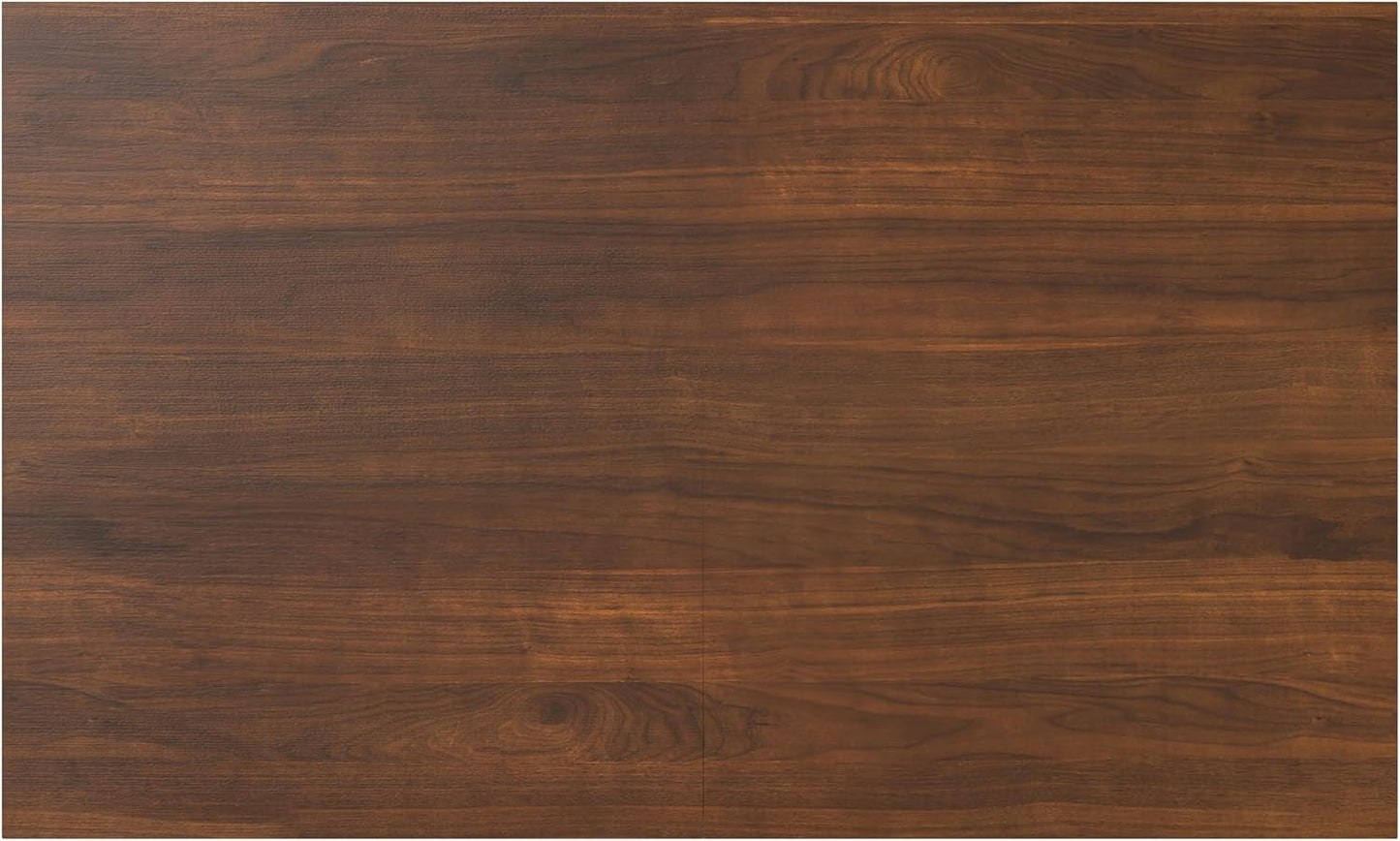 SIMPLIHOME Wilson Extendable Dining Table, Solid Wood Walnut Veneer, 60-76 x 36 inches, Transitional-Style Rectangular Expandable Kitchen Table for up to 6+ People