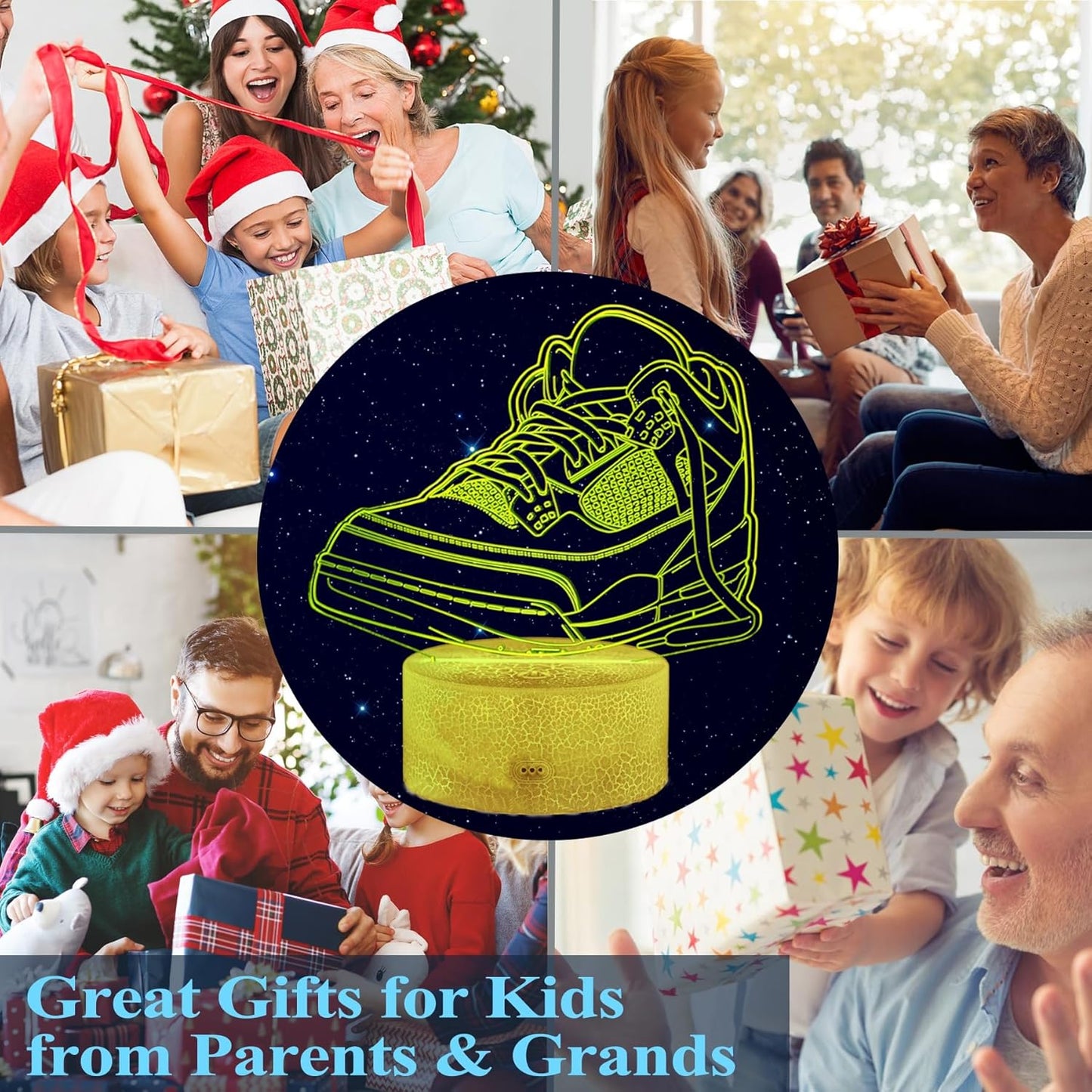 Sneaker Gifts, Sport Shoes, Sneaker Gifts, 3D Illusion Night Light Lamp, 16 Colors Changing, Timer, 4 Flash Modes and Dimmable, Kids Room Decoration, Xmas Gifts