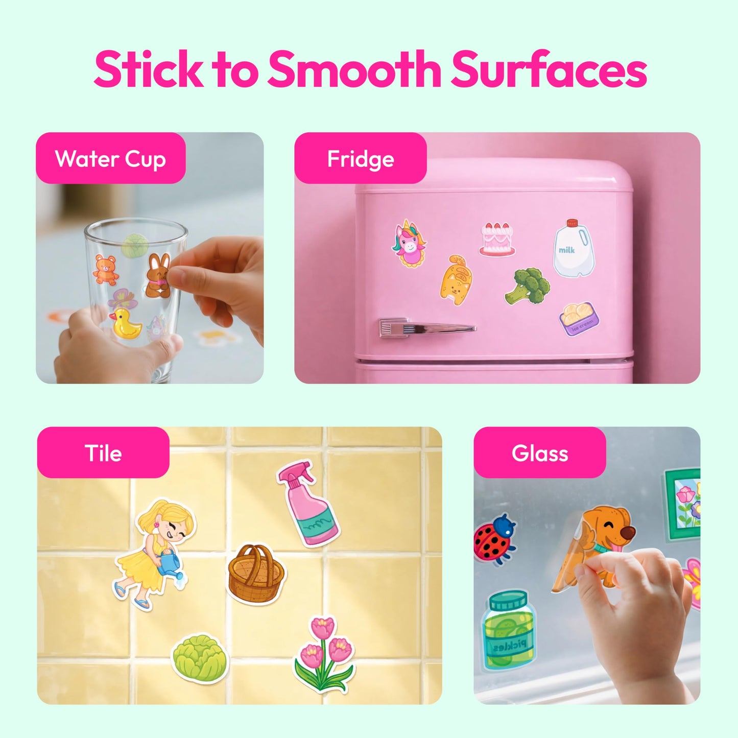 JOVA Klever Kits Reusable Sticker Book for Kids, My Dream Home 4 Play Scenes with 200+ Washable Stickers Plane Activity for Toddler Aged 3 4 5 6 7 8 Girls and Boys Birthday Gift
