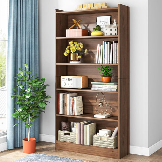 Tribesigns 72-inch Tall Bookcase, Modern 6-Tier White Library Bookshelf with Storage Shelves, Large Open Bookcases Wood Display Shelving Unit for Bedroom Living Room Office