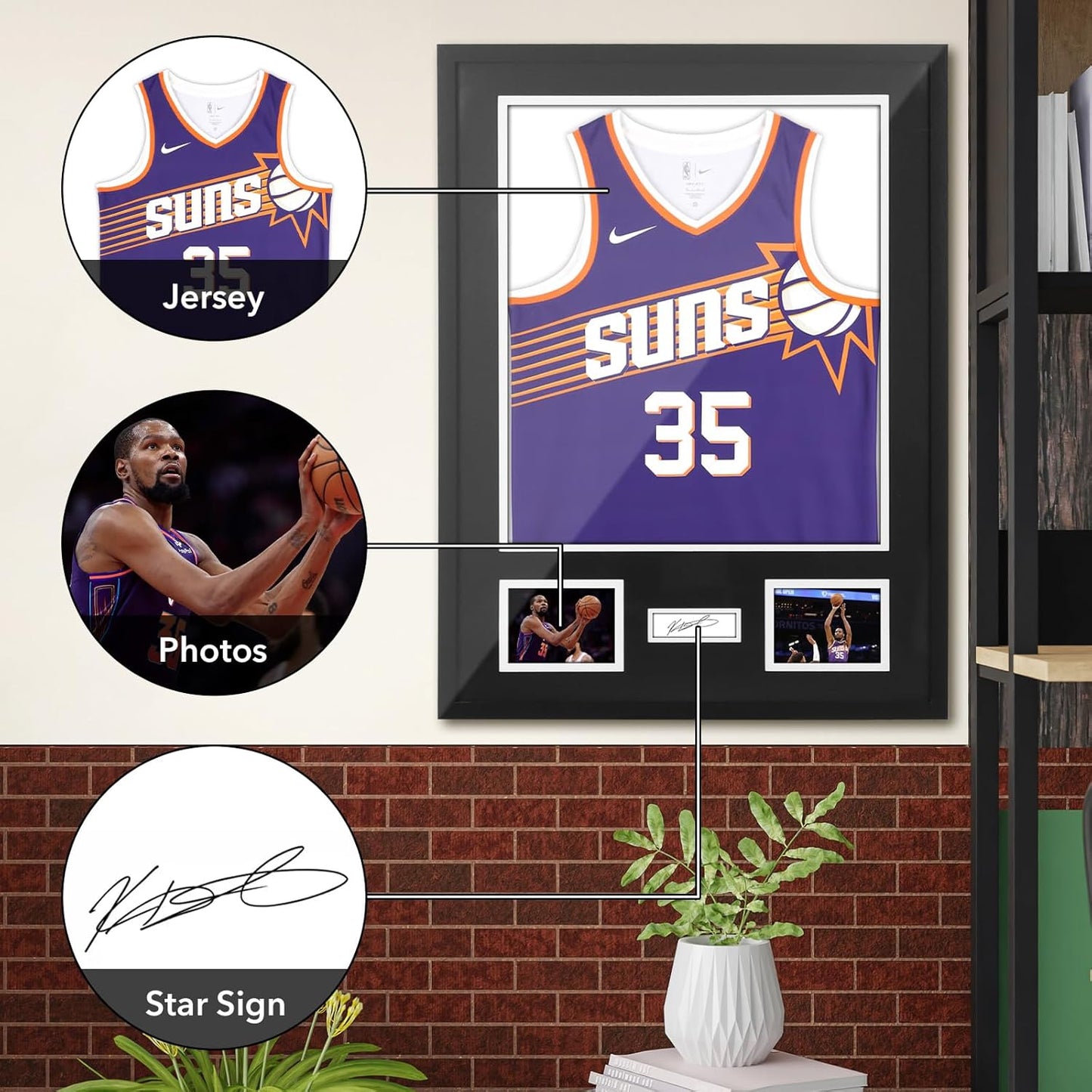 Nice C Jersey Frame Display Cases, Jersey Frame with Pictures Photos, Jersey Shadow Box Shirt Display Case, 98% UV Protection, Football Basketball Soccer (2 Pack)