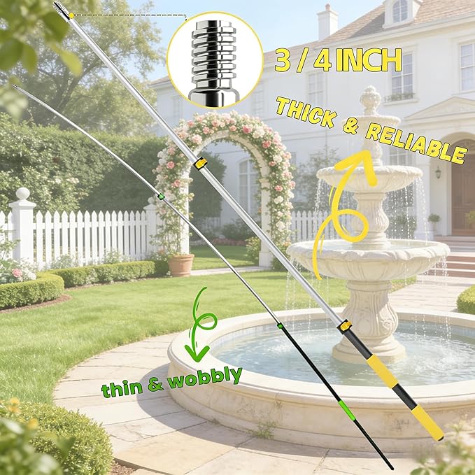 1.5-3 FT Long Telescopic Extension Pole, Multi-Purpose Aluminum Alloy Telescoping Rod with Universal Twist-on Metal Tip Flip-Lock Design, for Painting Cobweb Dusting, Window Cleaning, Christmas Lights