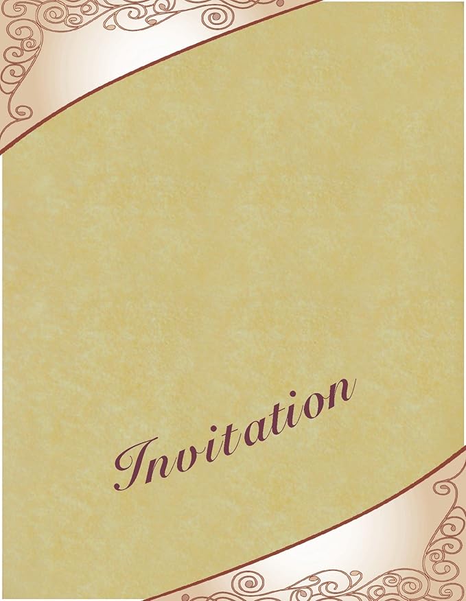 50 Gold Parchment 65lb Cover Weight Paper 9" X 12" (9X12 Inches) Frame and Sketch Pad Size - Printable Old Parchment Semblance
