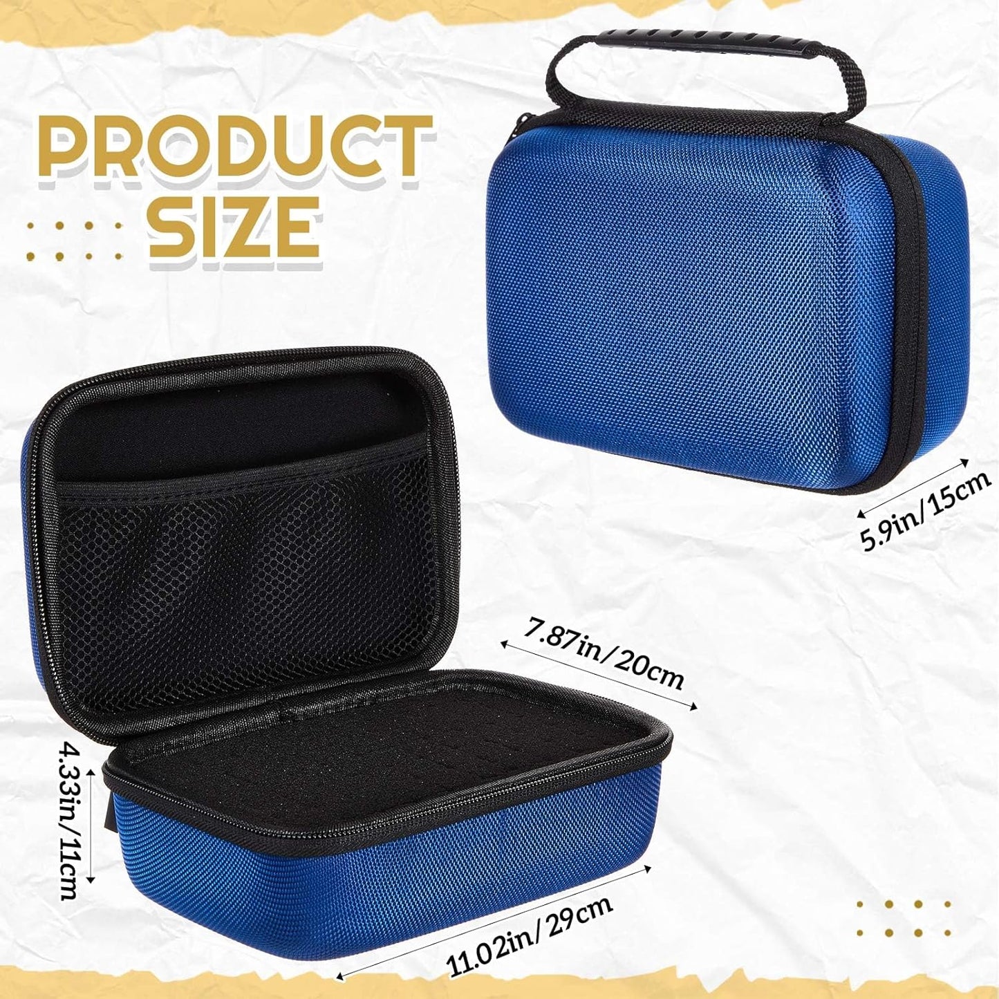 EVA Hard Case with Customizable Foam Protective EVA Carrying Case Shockproof Outdoor for Camera, Digital Products, Electronic Instruments with Knife(Blue,11 x 7.8 x 4.3 Inch)