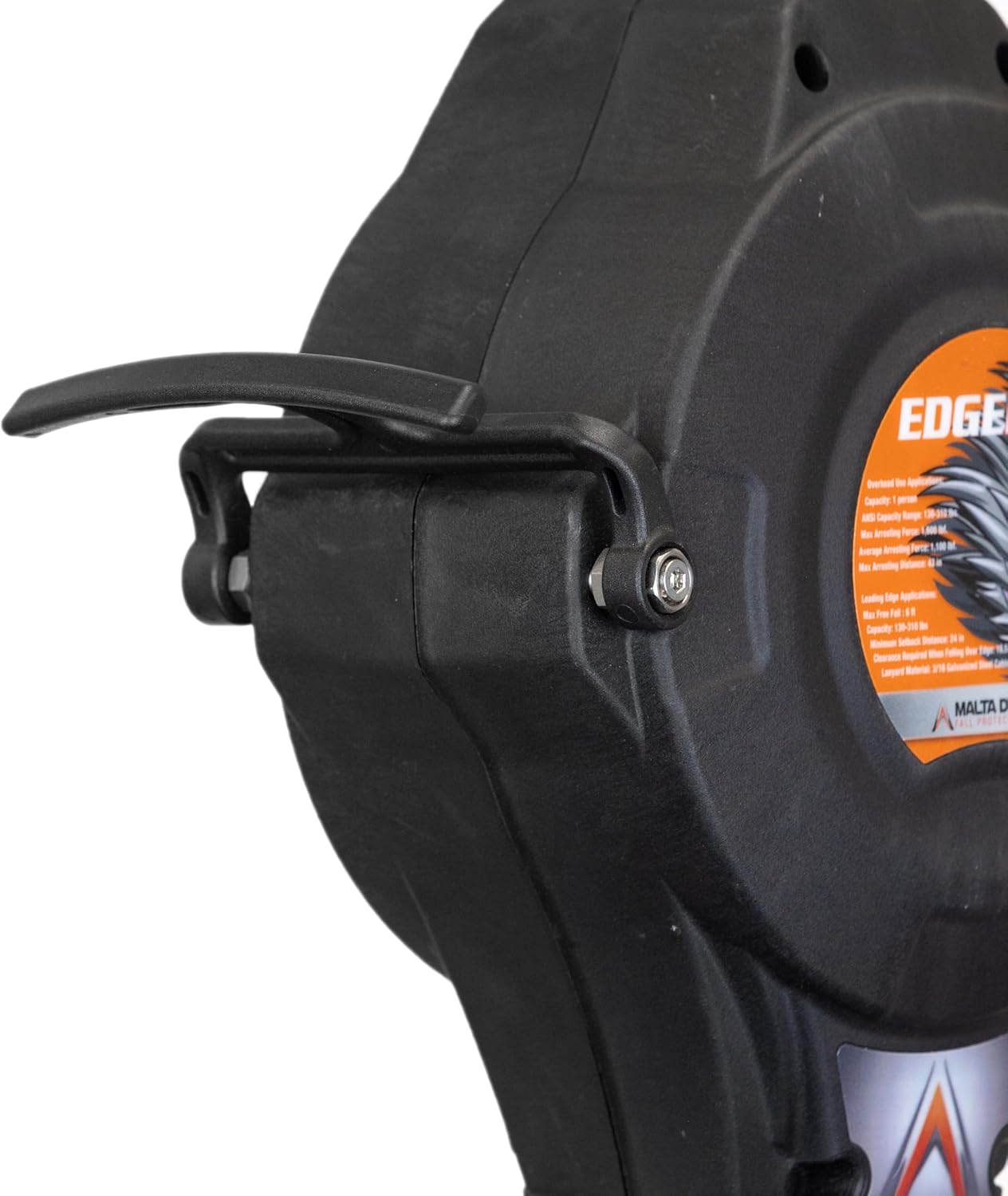 Malta Dynamics Edgehog Self Retracting Lifeline – 50’ Leading Edge Fall Protection Yoyo Cable, Class 2 Retractable Lanyard with Quick-Action Brake, OSHA and ANSI Compliant Safety Lanyard