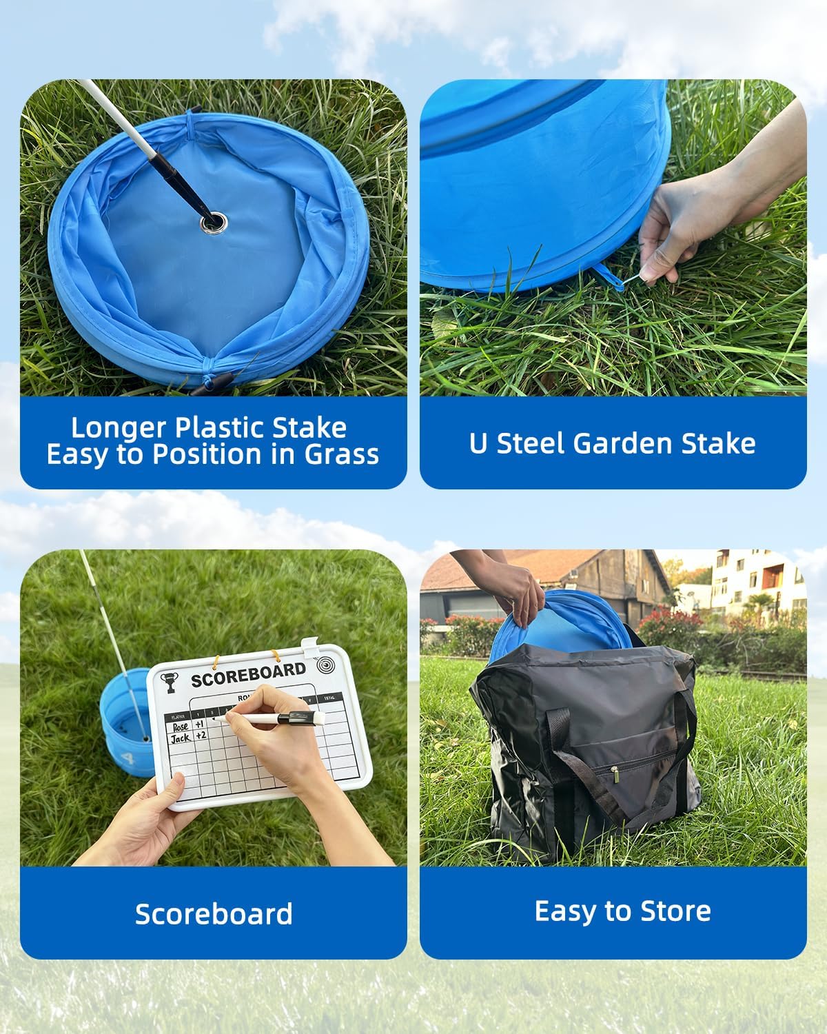 Golf Game with Club Right Handed,Practice Golf with 3 Buckets, Outdoor Golf Gift for Adults,Holes Golf Outdoor Game for Lawn,Yard,Camping,Park