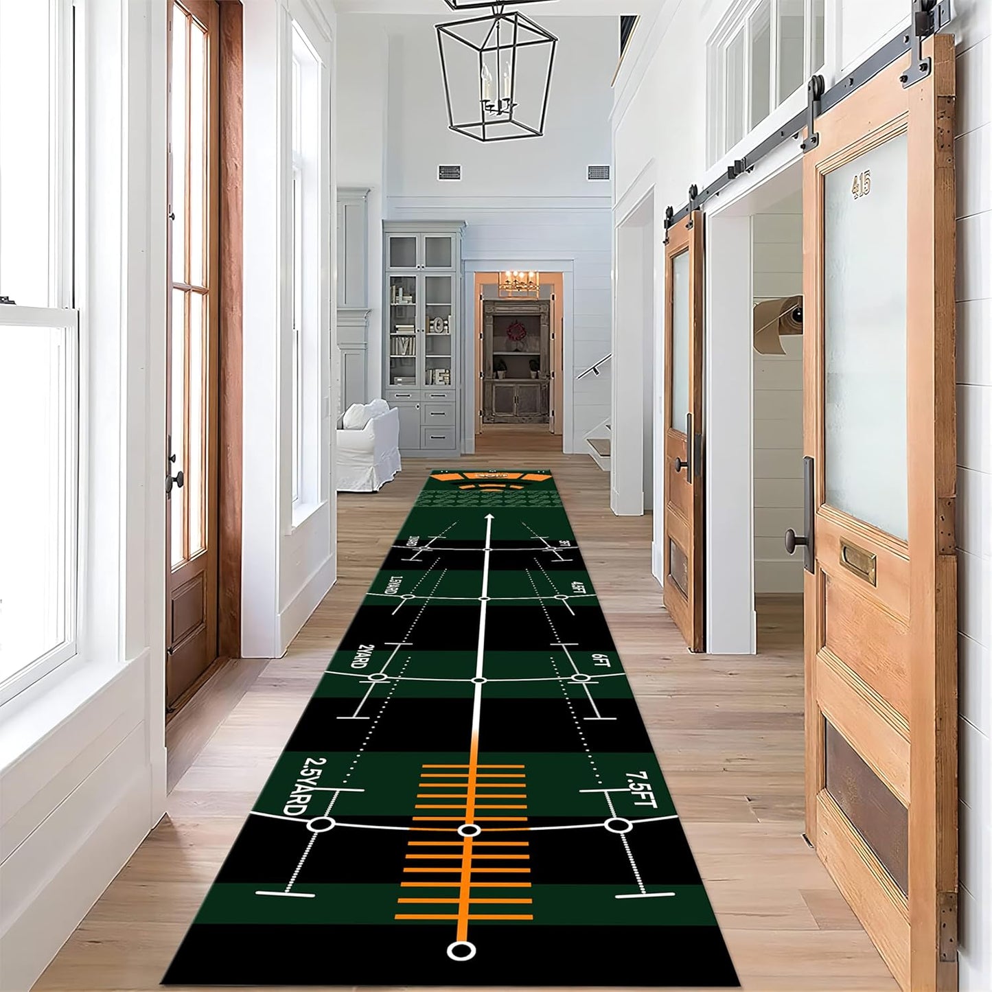 Sports Golf Runner for Entryway, 2.6x10ft, Golf Course Bedroom Rug, Cozy Soft Home Decor Absorbent Kids Carpet, Foldable Washable Breathable Anti-Slip Rug for Front Door Dining Room