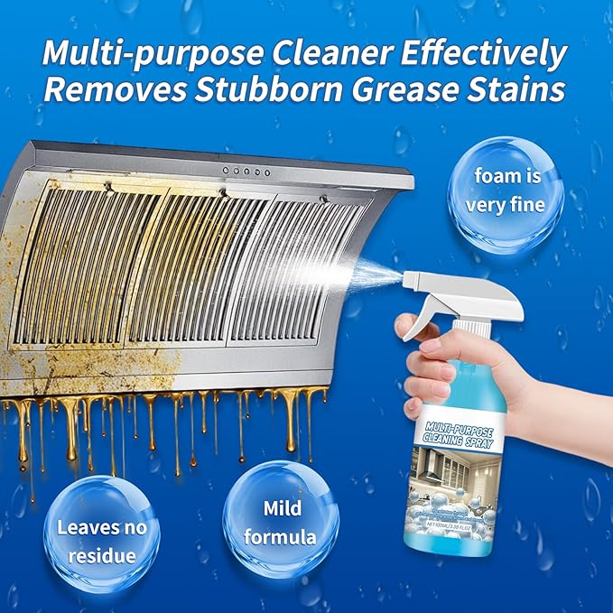 Spray Splash Cleaner, 2026 New Multi Purpose Cleaning Spray, Upgraded Foam Sprays for Ovens, Powerful Degreaser Sprays, Convenient Handheld Cleaner for Home Family Kitchen (2PCS)