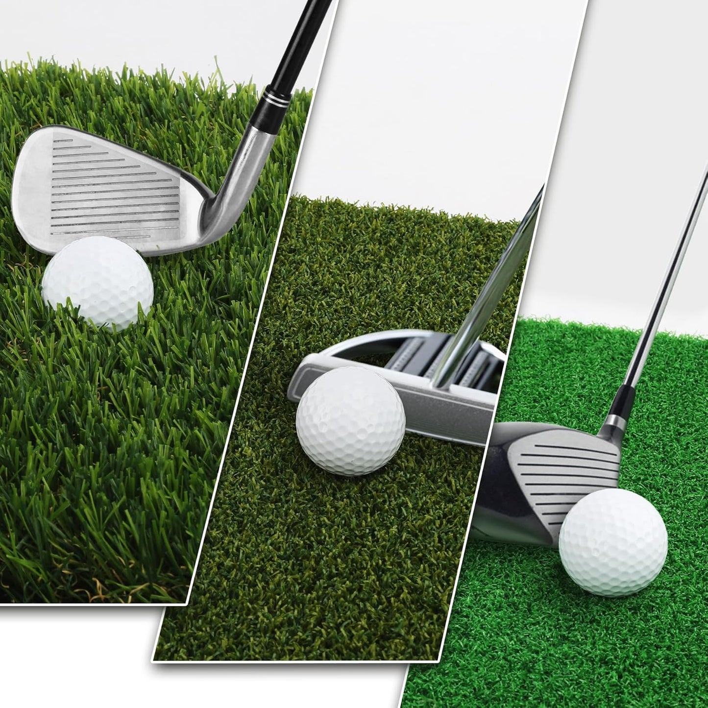 Wind Shear Golf Hitting Mat,Dual-Turf and Tri-Turf Portable & Foldable Golf Mat,Artificial Turf Golf Training Aids for Hitting,Swing & Putting-Ideal Golf Practice Mat for Indoor/Outdoor Use