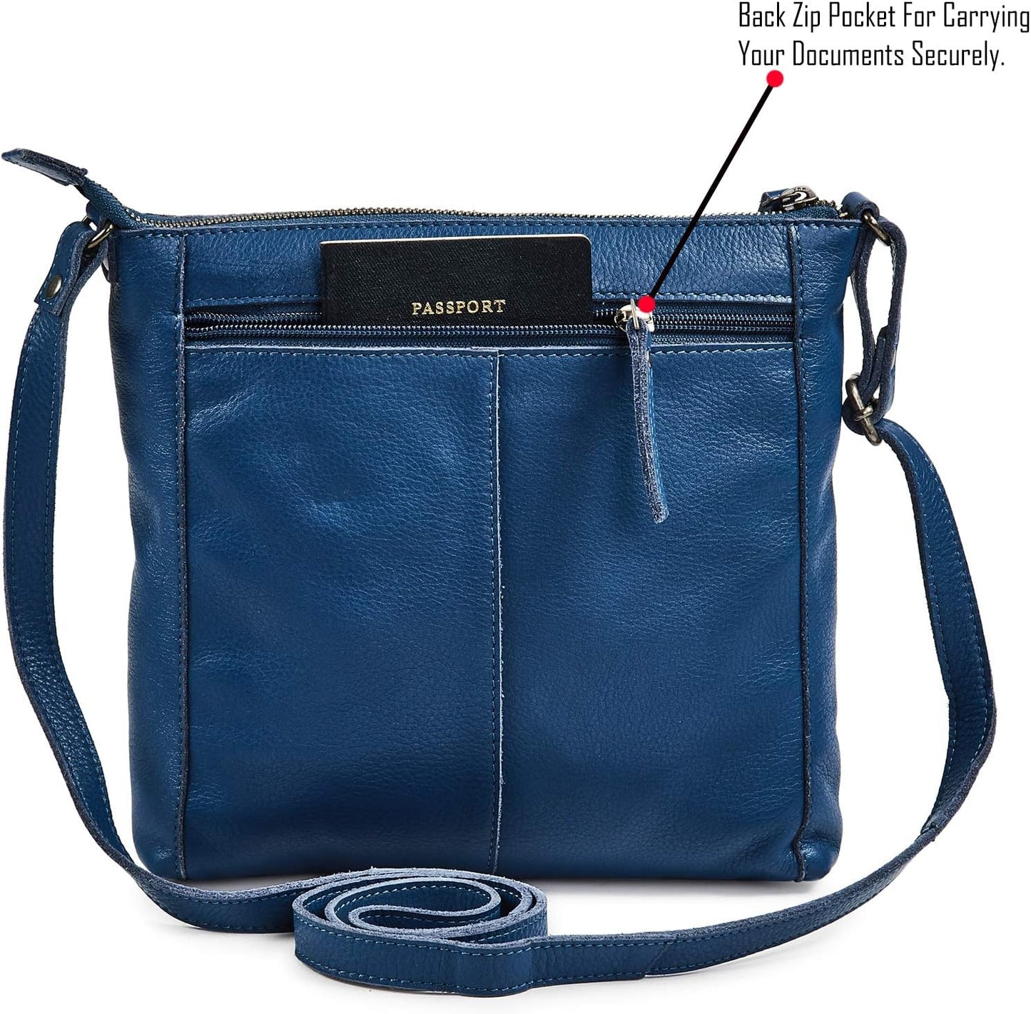 Small Soft Genuine Leather Crossbody Purse Women’s Sling Crossover Shoulder Travel Handbag with Triple Zipper