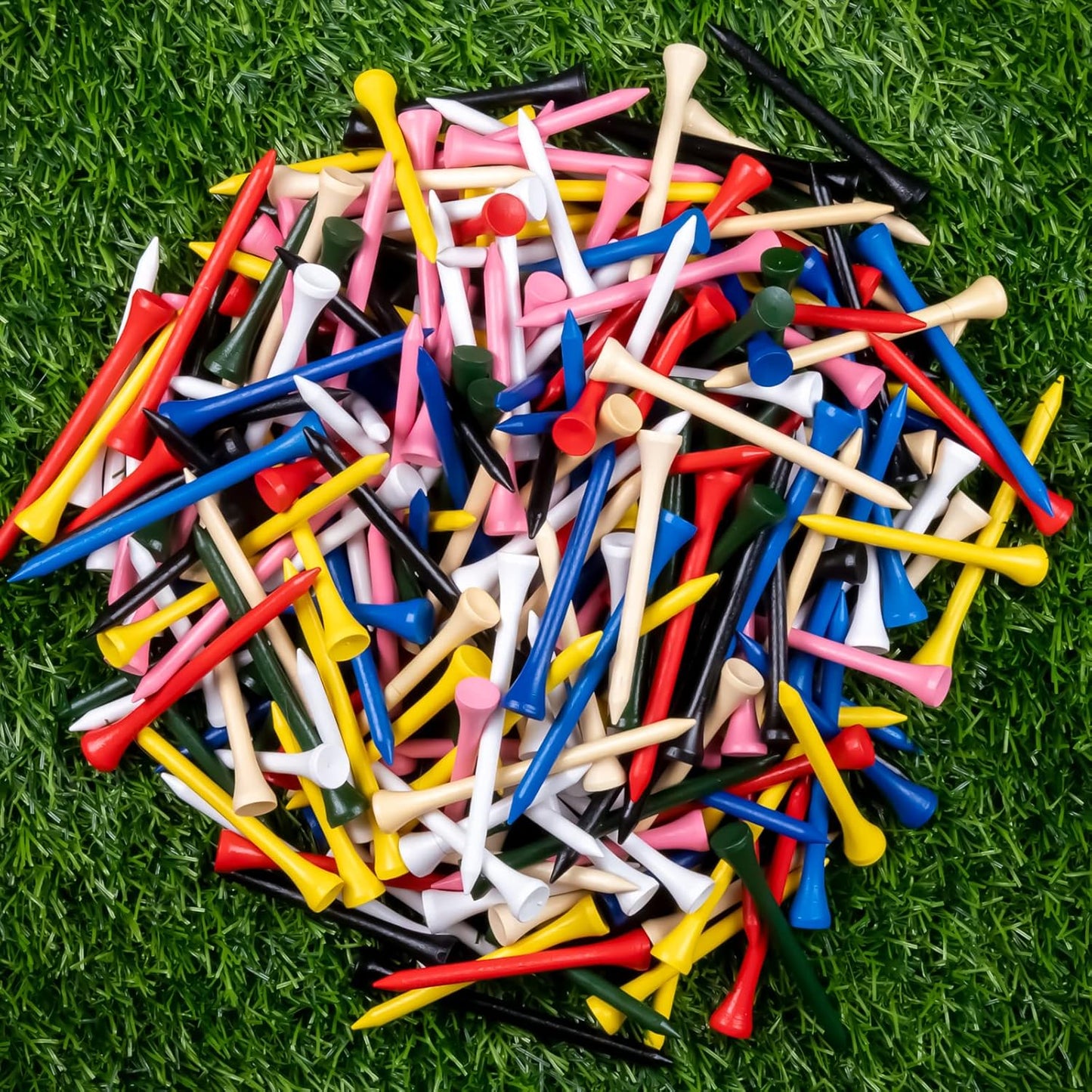 THIODOON Golf Tees Professional Natural Wood Golf Tees Pack of 100, Golfing Tees Multiple Colors Size 3-1/4 inch, 2-3/4 inch or 2-1/8 inch, Tall Golf Tees Bulk Reduce Side Spin and Friction