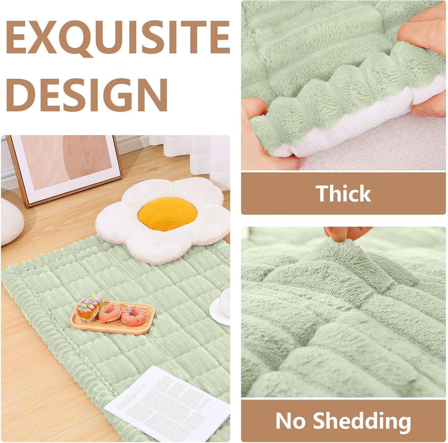 Smiry Couch Cover for Dogs Washable, Non Slip Fuzzy Pet Couch Covers for 3 Cushion Sofa Pet Friendly, Thick Soft Sofa Slipcovers Cushion Protector (Green, 27.6" x 59")