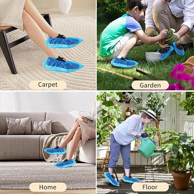 1000 Pieces(500 Pairs) Shoe Covers Disposable, Waterproof,Non-Slip for Various Occasions,fits up to US Men's 12 & Women's 13 Size,Durable Booties Boot Covers for Indoors & Outdoor.