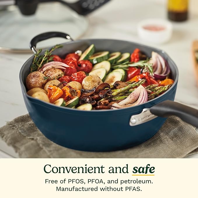 Cuisinart Preferred Pan 4-Pc Set - Sensible Sage Green (4.5 Qt. Multi-Purpose Pan w/Cover, Steamer, Slotted Turner)