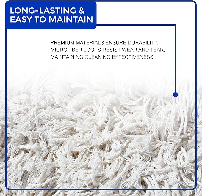 Nine Forty Industrial-Grade 18x5 Cotton Dust Mop Head Refills, Perfect Replacement for Busy Home, Gym, Industrial and Commercial Spaces, Heavy-Duty Mop for Janitorial & Housekeeping Needs - 1 Pack