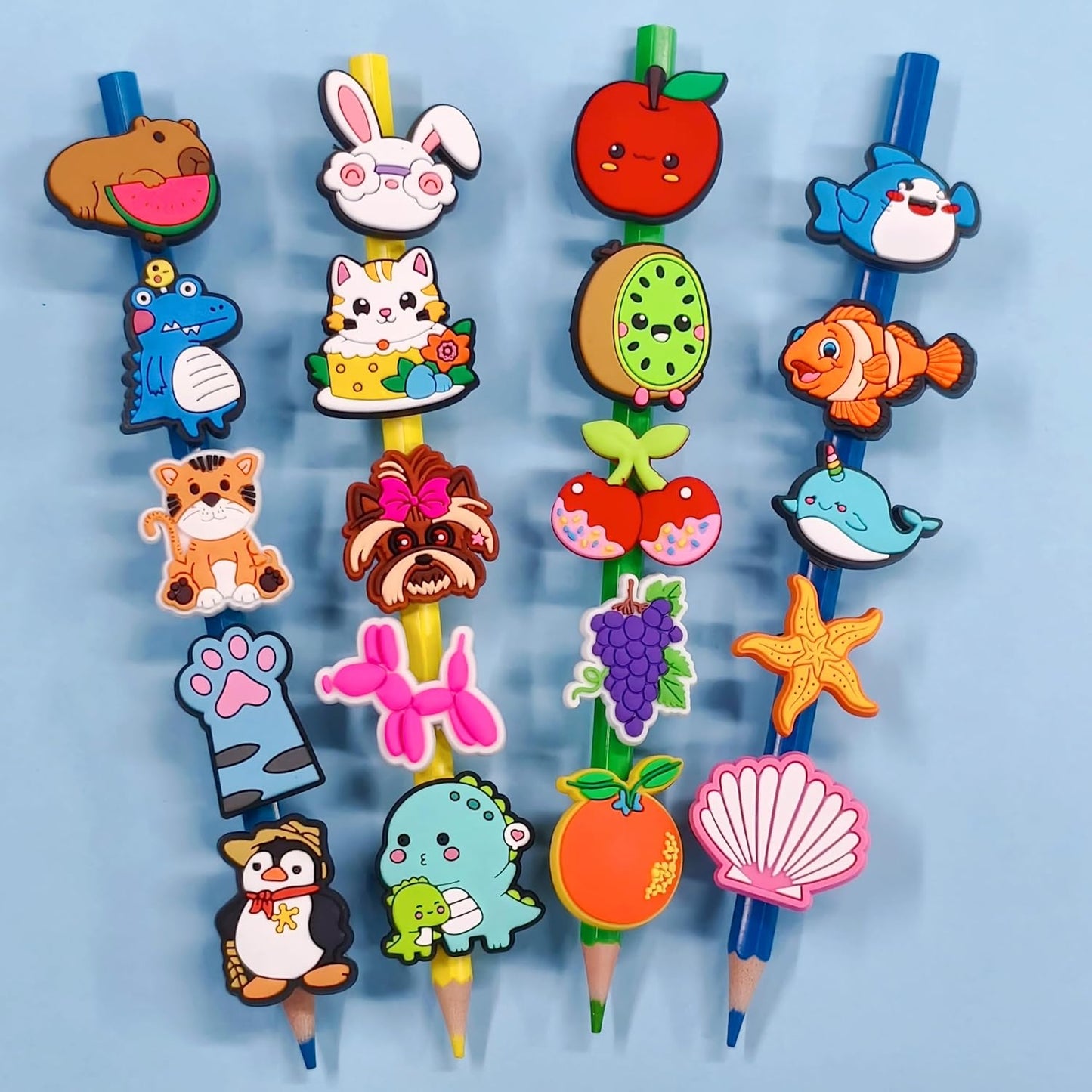 Wholesale 500Pcs Random Pencil Topper Decoration,Mixed Tons of Different Themes,Lot Cute Pencil Charms Bulk for School Reward/Small Business