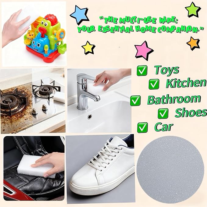 10 Pcs/lot Extra Large Magic Sponge Eraser Multi-Functional Melamine Foam Cleaner for Kitchen, Bathroom, Bathtub & Sink Cleaning, No-Scratch Scrubber Pads, Cleaning Sponges for Household Surfaces