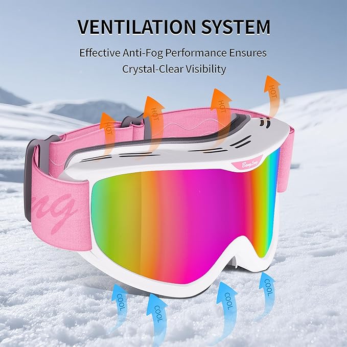 BangLong Ski Goggles, Snowboard/Snow Goggles Anti Fog UV Protection Design for Men Women Skiing, Skating,Snowmobilet,Youth