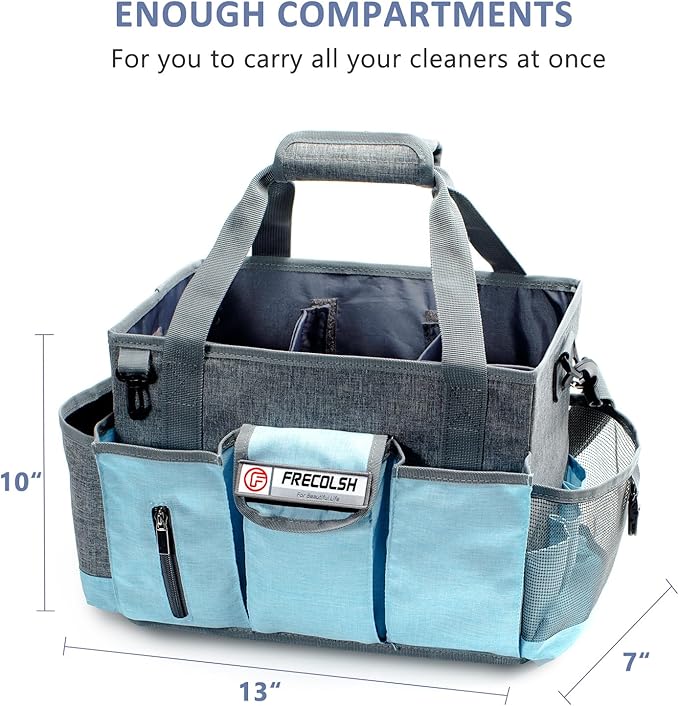 Cleaning Caddy for Cleaning Suppliers Organizer with Pockets for House Cleaning Essentials, Cleaning Organizer, Wearable Cleaing Bag Tote, Storage Caddy for Housekeeping