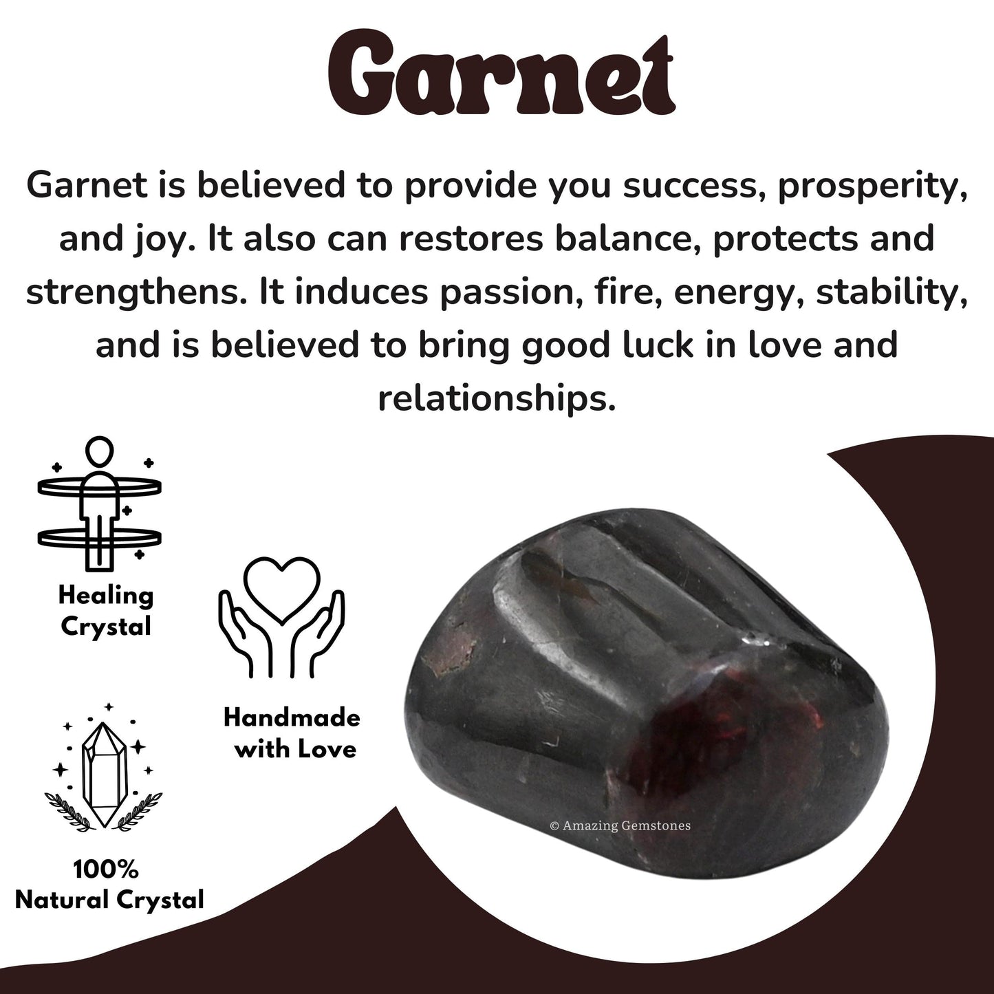 Amazing Gemstone Garnet Crystals and Healing Stones Tumbled - 1 oz Garnet Stone Gem Stones, Natural Healing Stones for Energy Balance, Stress Relief - Premium Polished Gems Rocks for Meditation