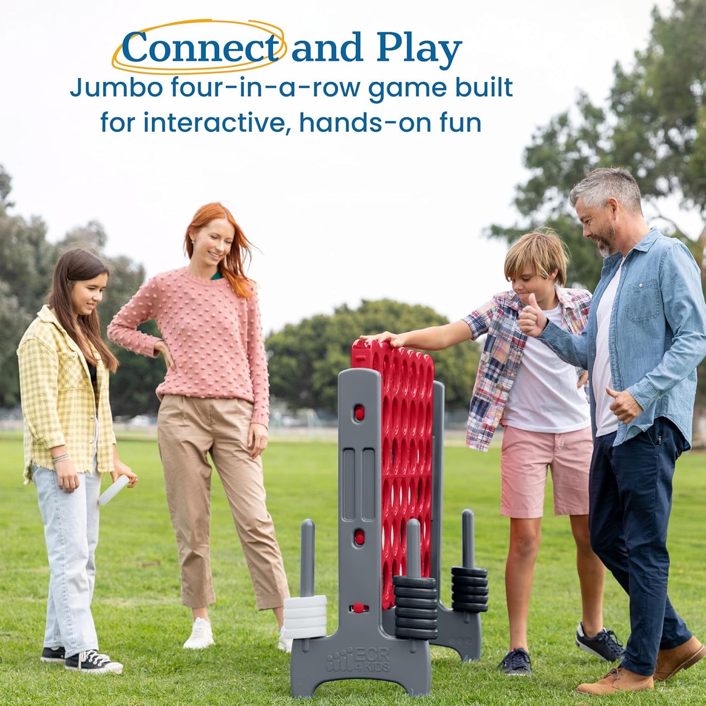 ECR4Kids Jumbo 4-To-Score, Giant Game, Red/Grey