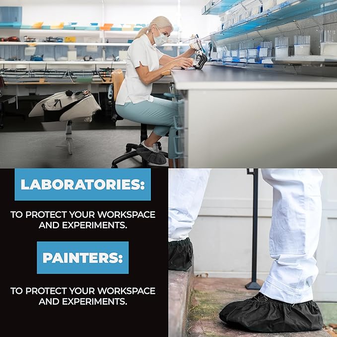 Reusable Waterproof Shoe Covers – 4 Pack (2 Pairs) – Rain Boot Covers for Men & Women – Durable, Washable, Non-Slip Overshoes for Indoor & Outdoor Protection