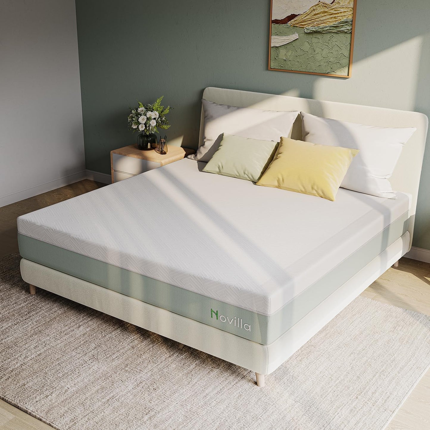 Novilla Mattress Queen Size,12 Inch Gel Memory Foam Mattress in a Box for Cool Night & Motion Isolation,Medium Firm Feel, Bliss