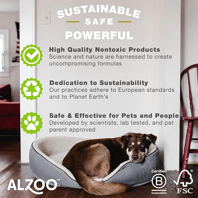 ALZOO Cat Litter Deodorizer, Concentrated Granules Absorb & Help Neutralize Odors, 100% Plant-Based Active Ingredients, Up to 30 Uses, Fresh Lavender Scent, 26.6 Oz., Pack of 2