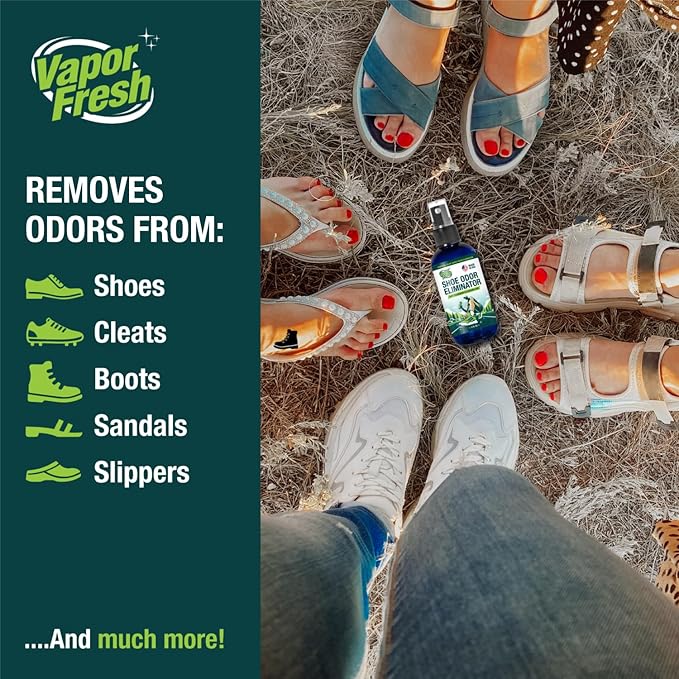 Vapor Fresh Shoe Deodorizer Spray, 4oz (Eucalyptus Lavender) - For Boots, Sneakers, Cleats, Sandals and More - Powerful Shoe Odor Eliminator With Essential Oils (1-pack)