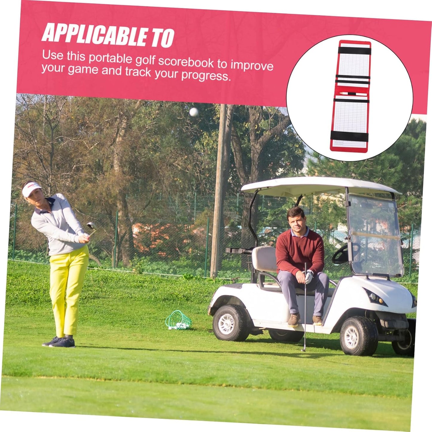 BESPORTBLE Golfing Recording Scorebook Simple Protective Notebook for Golf Scorecards Sturdy Pu Material Golfing Log Book for Golf Enthusiasts