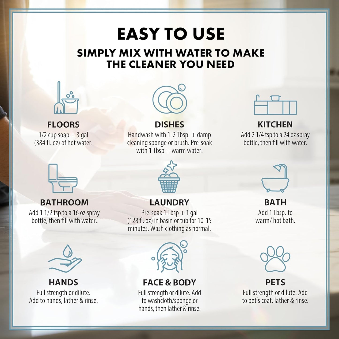 HARRIS Multi-Purpose Pure Liquid Castile Soap for Home Cleaning, Multi-Purpose Cleaner, For Dish Soap, Laundry Detergent, Kitchen and Bathroom Surfaces, Kids Rooms, Unscented, 64 Oz