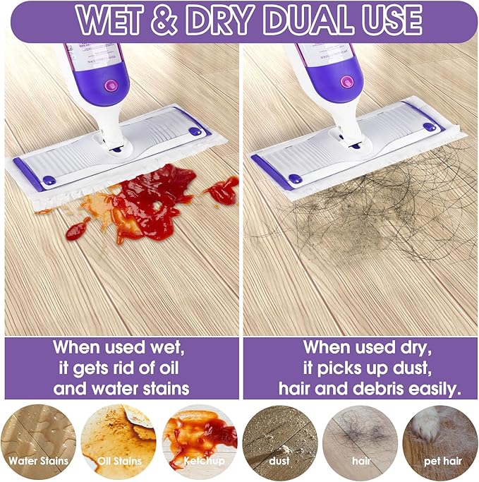 30-Pack Disposable Power Mop Pads Refills Compatible with Swiffer Power Mop Refills, Thickened Replacement for Swiffer Wet Pads Refill, Wet and Dry Use, Non-Washable&Non-Chemical&Unscented