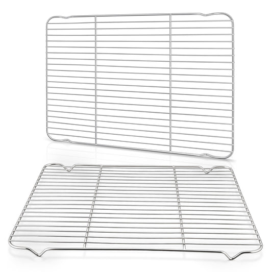 Cooling Racks for Cooking and Baking, Homikit 16.6”*11.5” Large Stainless Steel Wire Rack for Oven Cooking Roasting Grilling Drying, Cookie Bacon Pizza Mesh Cooling Racks, Dishwasher Safe, 2 PCS