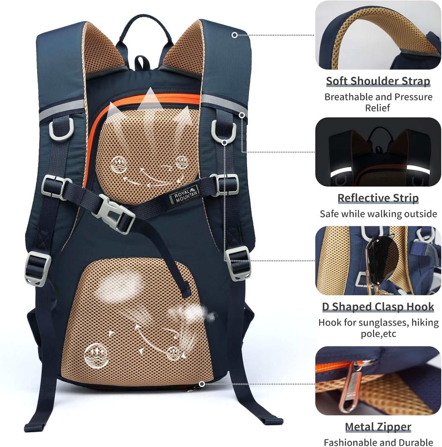 Hiking Backpack 30L Foldable Travel Daypack For Women Men,Camping Daypack Backpacks Lightweight,Durable Hiking Backpack Fit For Hiking,Daily Commuting,Short Trips.(With Rain-cover)