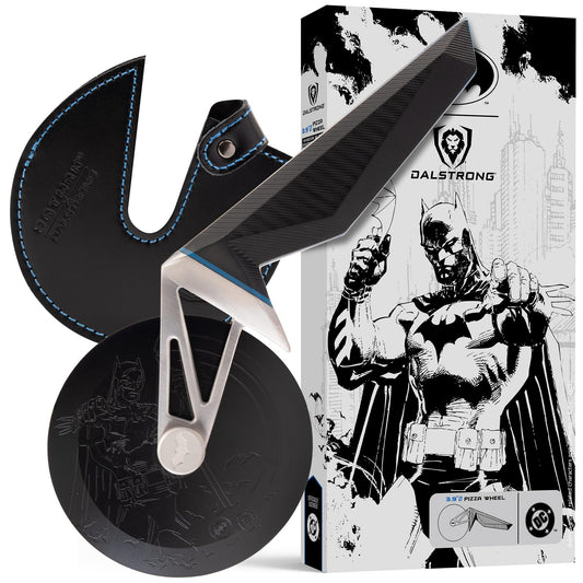 DALSTRONG Pizza Wheel - BATMAN™ Edition - Shadow Black Edition - Heavy-Duty German Steel - Black Titanium Pizza Cutter - G10 Handle - Detachable DC Artwork Blade - Collectible Razor Sharp