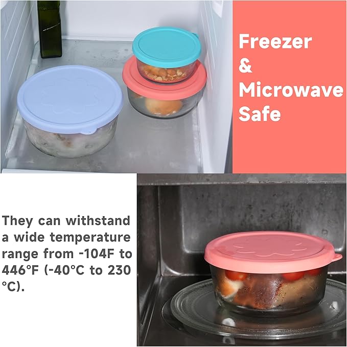 7 Cup Silicone Replacement Lids Storage Cover for Anchor Hocking Glass Bowls (Container not Included) 2 Pack Microwave, Dishwasher and Freezer Safe