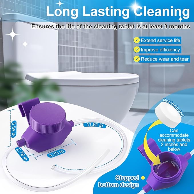 Meonum 2 Pack Toilet Cleaner System, Automatic Toilet Cleaner, Self Cleaning Bathroom Water Tank System for Automatic Remove Stains Mark Odors from Water Tank Septic, Upgraded Version