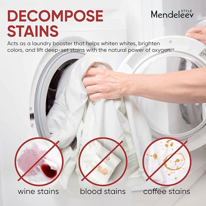 7 LB Sodium Percarbonate Laundry Booster – 99.9% Pure | Oxygen Cleaner for Laundry, Floors, Kitchen | Mendeleev Style