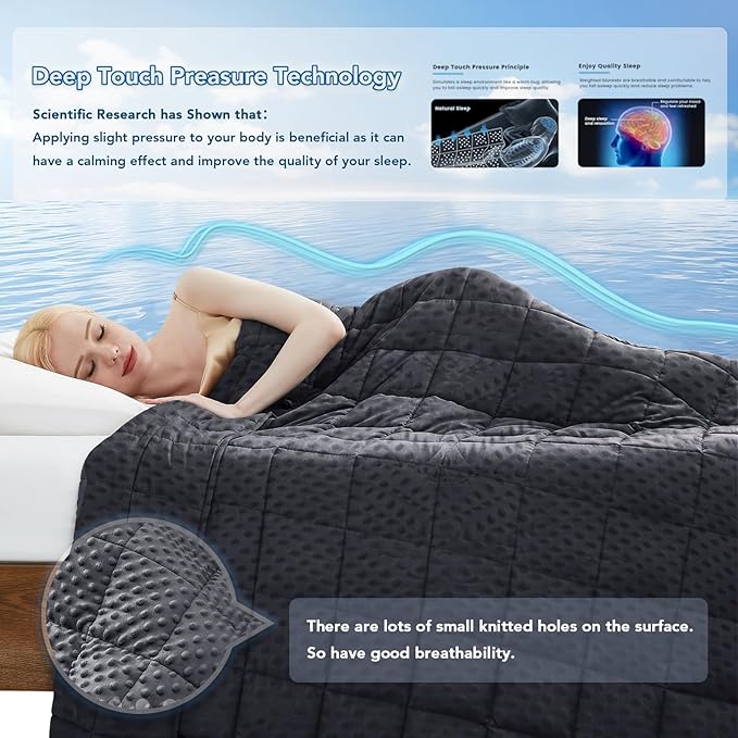 Topcee Weighted Blanket for Adults (20lbs 60"x80"), Minky Dots Heavy Blanket for 190-210lbs Sleeping, Soft, Cozy and Cooling Weighted Throw Blankets, Machine Washable, Grey