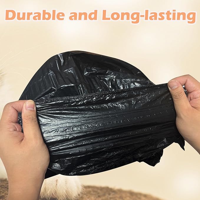 50 PCS Elastic Band Trash Bags Compatible with Popur X5 Litter Box, Litter Box Liners for Popur X5 Self-Cleaning Cat Litter Box (Black)