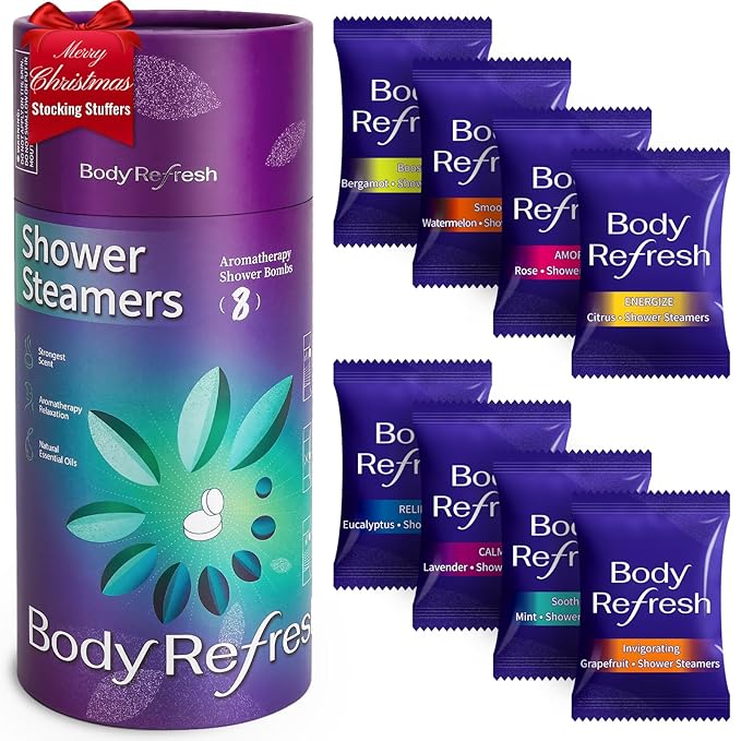 Shower Steamers Aromatherapy - Birthday Gifts for Women, 8 Pack Shower Bombs, Self Care Home Spa Relaxation Gifts, Christmas Stocking Stuffers for Adults, Women, Teens, Mom, Wife