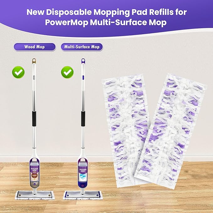 30 Pack Power Mop Pad Refills for Swiffer PowerMop Multi-Surface Mop, Powermop Multi-Surface Mop Pad Replacement Kit
