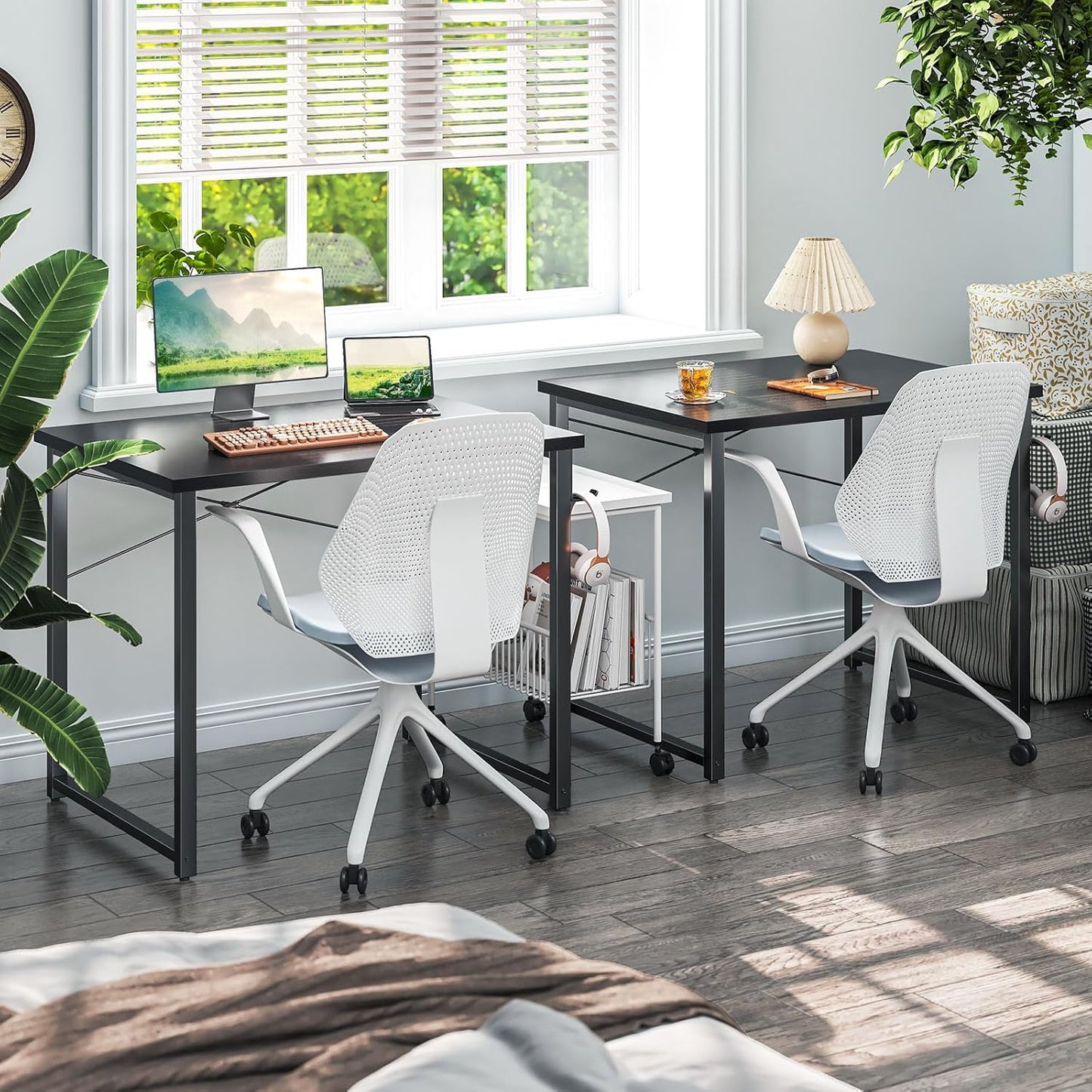 Coleshome 32 Inch Computer Desk, Modern Simple Style Desk for Home Office, Study Student Writing Desk, Black