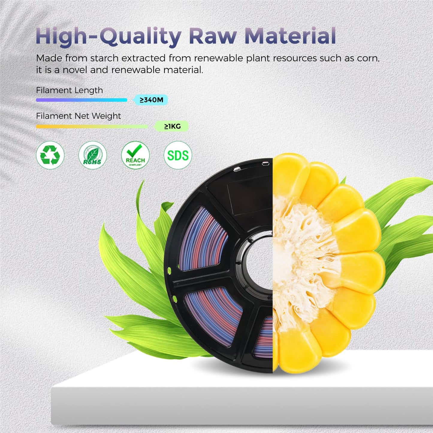 Flashforge Pla Filament 1.75Mm +/- 0.02Mm Blue To Pink Gradient, Smooth Color-Changing 3D Printer Filament 1Kg (2.2Lbs) Spool, 3