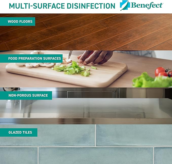 Benefect Botanical Decon 30 Disinfectant Cleaner, 4 oz. Spray Bottle, Light Lemon & Thyme Scent, Hospital Grade Disinfectant, Kills Over 99.99% of Germs, Safe for Food-Contact Surfaces