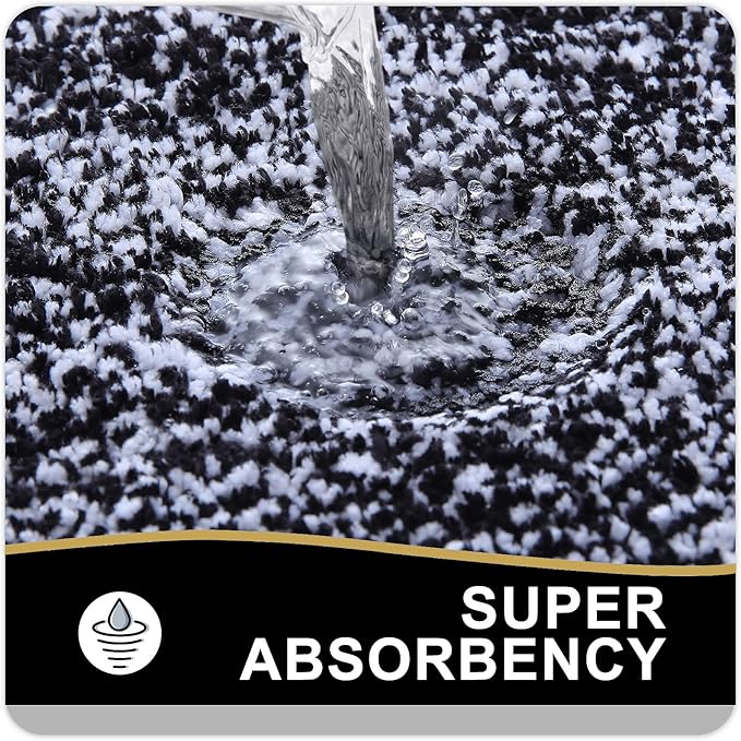 OLANLY Bathroom Rugs 47x24, Extra Soft and Absorbent Microfiber Bath Mat, Non-Slip, Machine Washable, Quick Dry Shaggy Bath Carpet, Suitable for Bathroom Floor, Tub, Shower (Runner, Black)