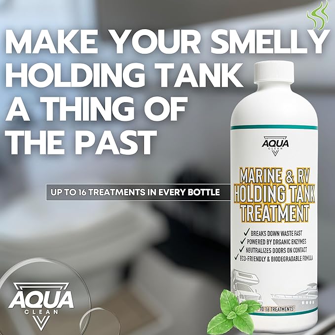Marine & RV Holding Tank Treatment – Breaks Down Waste Fast, Neutralizes Odors, Powered by Organic Enzymes – Eco-Friendly & Biodegradable Formula, 32 oz (up to 16 Treatments) – Made in USA