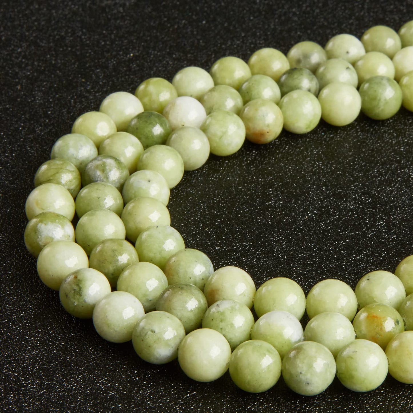 35pcs 10mm Chinese Jade Beads Natural Gemstone Beads Round Loose Beads for Jewelry Making